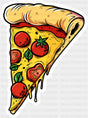 Pizza Slice - Minimal UV Sticker Permanent UV DTF Decal