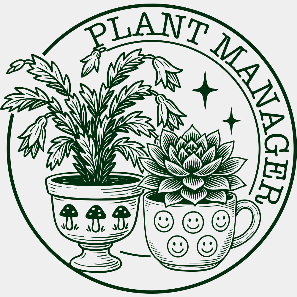 Plant Manager - Plants DTF Transfers ready2transfer Green Color Design (See Imaging)