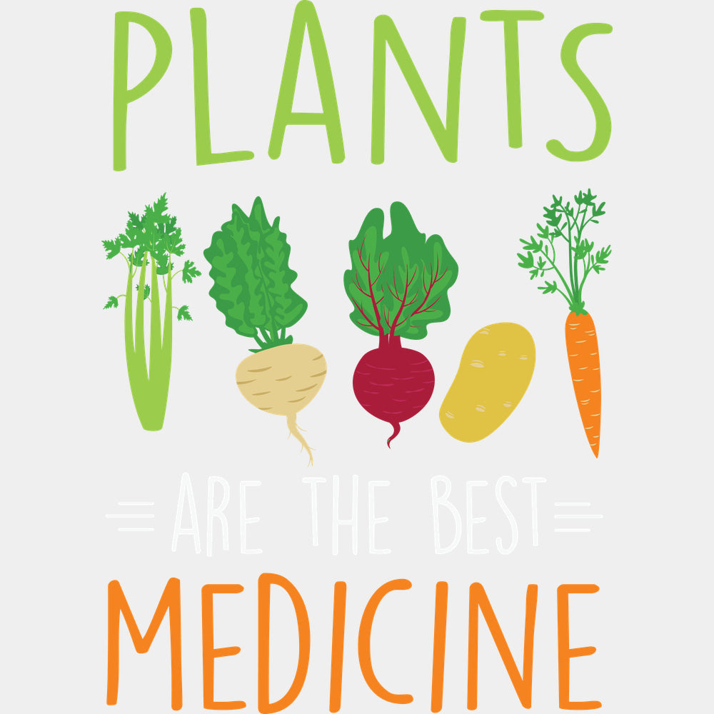 Plants Are The Best Medicine - Vegan DTF Transfers - Adult Unisex - S & M (10’’) / Light Color Design (See Imaging)