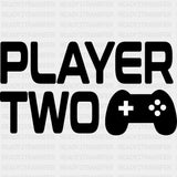 Player Two Controller Design - Video Game DTF Heat Transfer ready2transfer Dark Color Design ( See imaging )