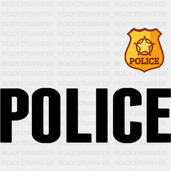Police Badge B&W - Police DTF Transfers