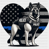Police Dog, Heart US Flag - Police DTF Transfers ready2transfer