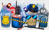 Police Themed Cups - Dtf Heat Transfer
