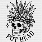 Pot Head - Plants DTF Transfers ready2transfer Dark Color Design (See Imaging)