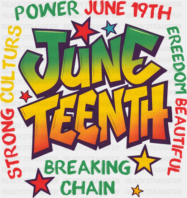 Power June 19th Breaking Chain - Juneteenth DTF Transfer