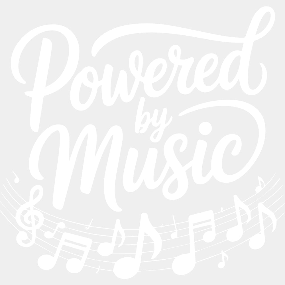 Powered By Music - Music DTF Transfers ready2transfer Light Color Design (See Imaging)