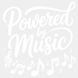 Powered By Music - Music DTF Transfers ready2transfer Light Color Design (See Imaging)