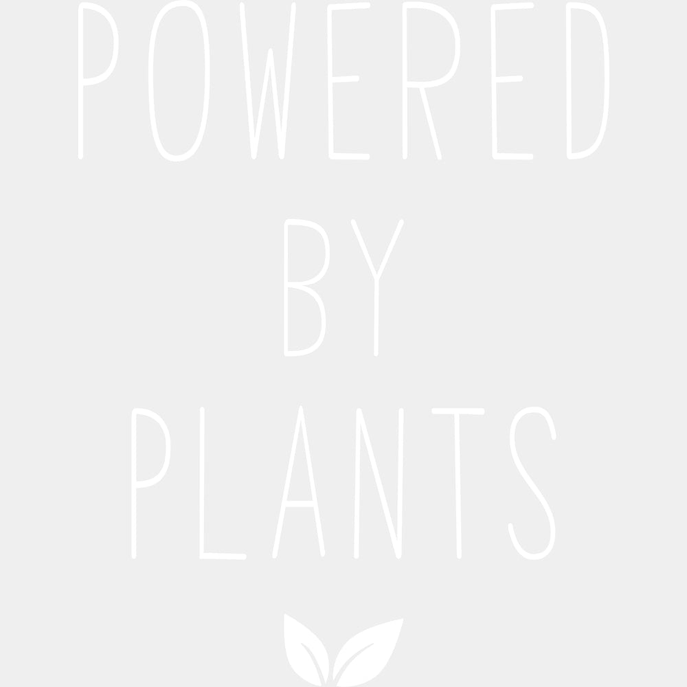 Powered By Plants Minimalistic - Vegan DTF Transfers - Adult Unisex - S & M (10’’) / Light Color Design (See Imaging)