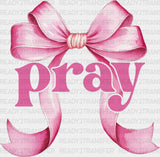 Pray Pink Ribbon - Christianity Dtf Transfer