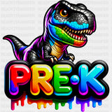 Pre-K Dinosaur Colorful - Pre-K DTF Transfers ready2transfer