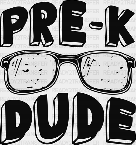 Pre-K Dude Design - Dtf Heat Transfer Adult Unisex S & M (10’’) / Black