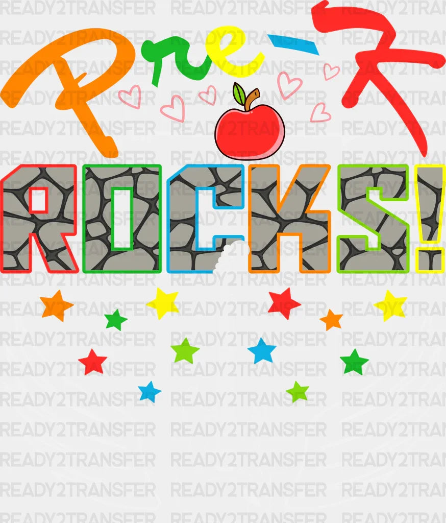 Pre-k Rocks Design - Pre-k DTF Heat Transfer – Ready2Transfer