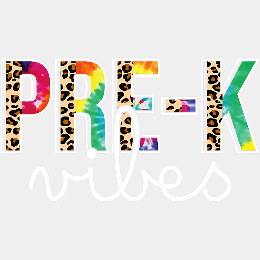Pre-K Vibes, Leopard Print - Pre-K DTF Transfers ready2transfer Light Color Design (See Imaging)