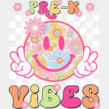Pre-K Vibes Smiley - Pre-K DTF Transfers ready2transfer Light Color Design (See Imaging)