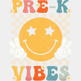 Pre-K Vibes, Yellow Smiley - Pre-K DTF Transfers ready2transfer Light Color Design (See Imaging)