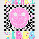 Preschool Vibes, Smiley - Pre-K DTF Transfers ready2transfer Dark Color Design (See Imaging)