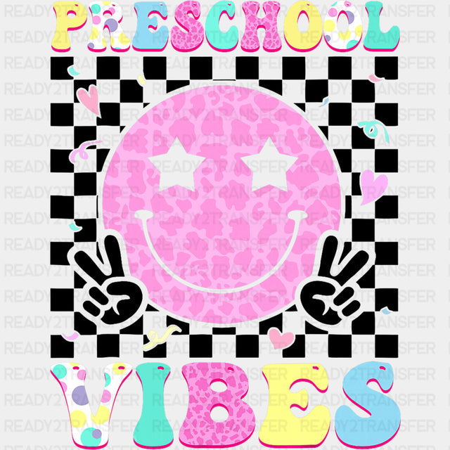 Preschool Vibes, Smiley - Pre-K DTF Transfers ready2transfer Dark Color Design (See Imaging)