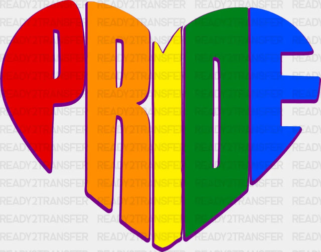 Pride Heart Shape Design - Dtf Transfer