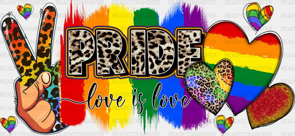 Pride Love Is Love Heart - LGBTQ Cup Wrap UV Sticker Permanent UV DTF Decal