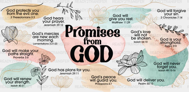 Promises From God - Religion Cup Wrap Uv Sticker Permanent Dtf Decal