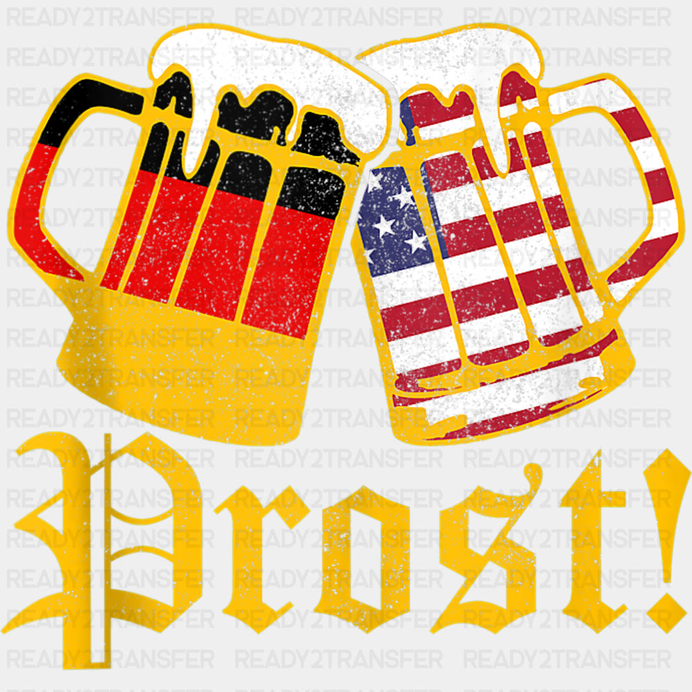 Prost, Germany & USA Flag Beers - Oktoberfest DTF Transfers ready2transfer