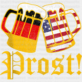 Prost, Germany & USA Flag Beers - Oktoberfest DTF Transfers ready2transfer
