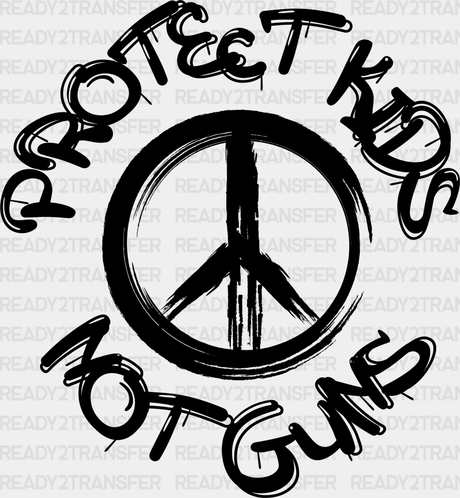 Protect Kids Not Guns Peace Sign Design - Theme Dtf Heat Transfer Adult Unisex S & M (10’) / Black