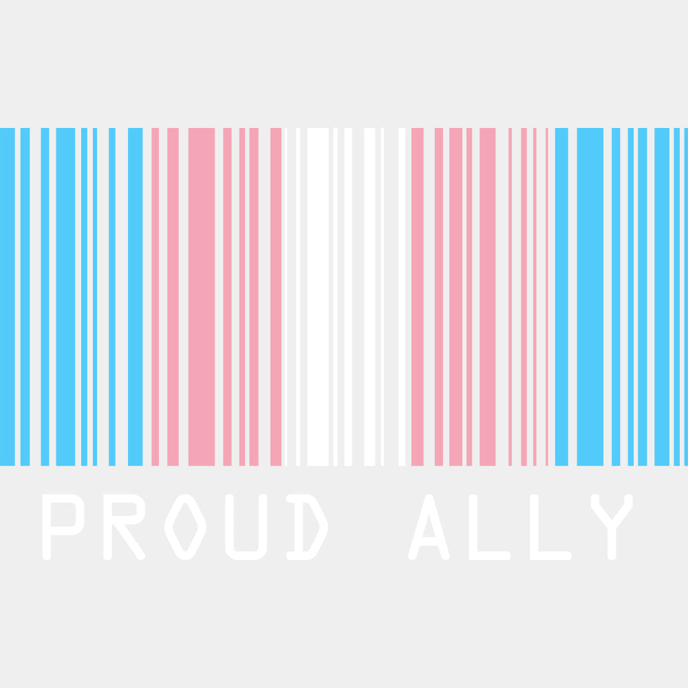 Proud Ally, Barcode - Transgender DTF Transfers ready2transfer Light Color Design (See Imaging)