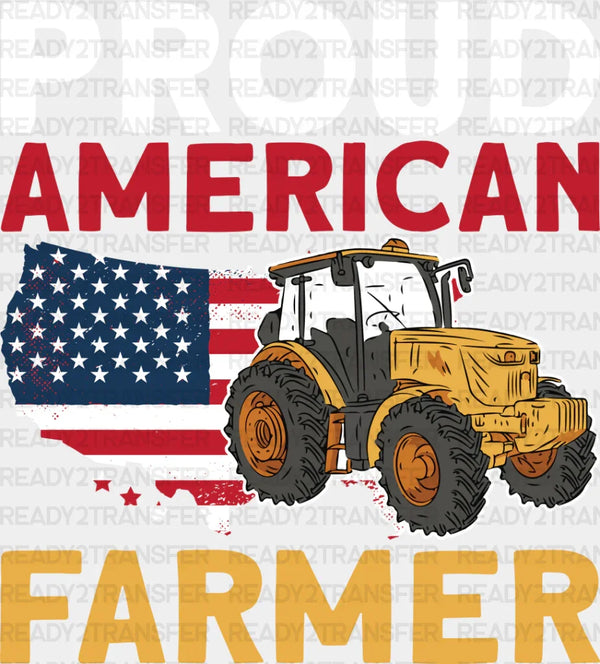 Proud American Farmer Tractor Design - Farmer DTF Transfer