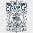 Proud Navy Couple - Navy DTF Transfers - Adult Unisex - S & M (10’’) / Dark Color Design (See Imaging)
