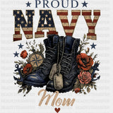 Proud Navy Mom - Navy DTF Transfers