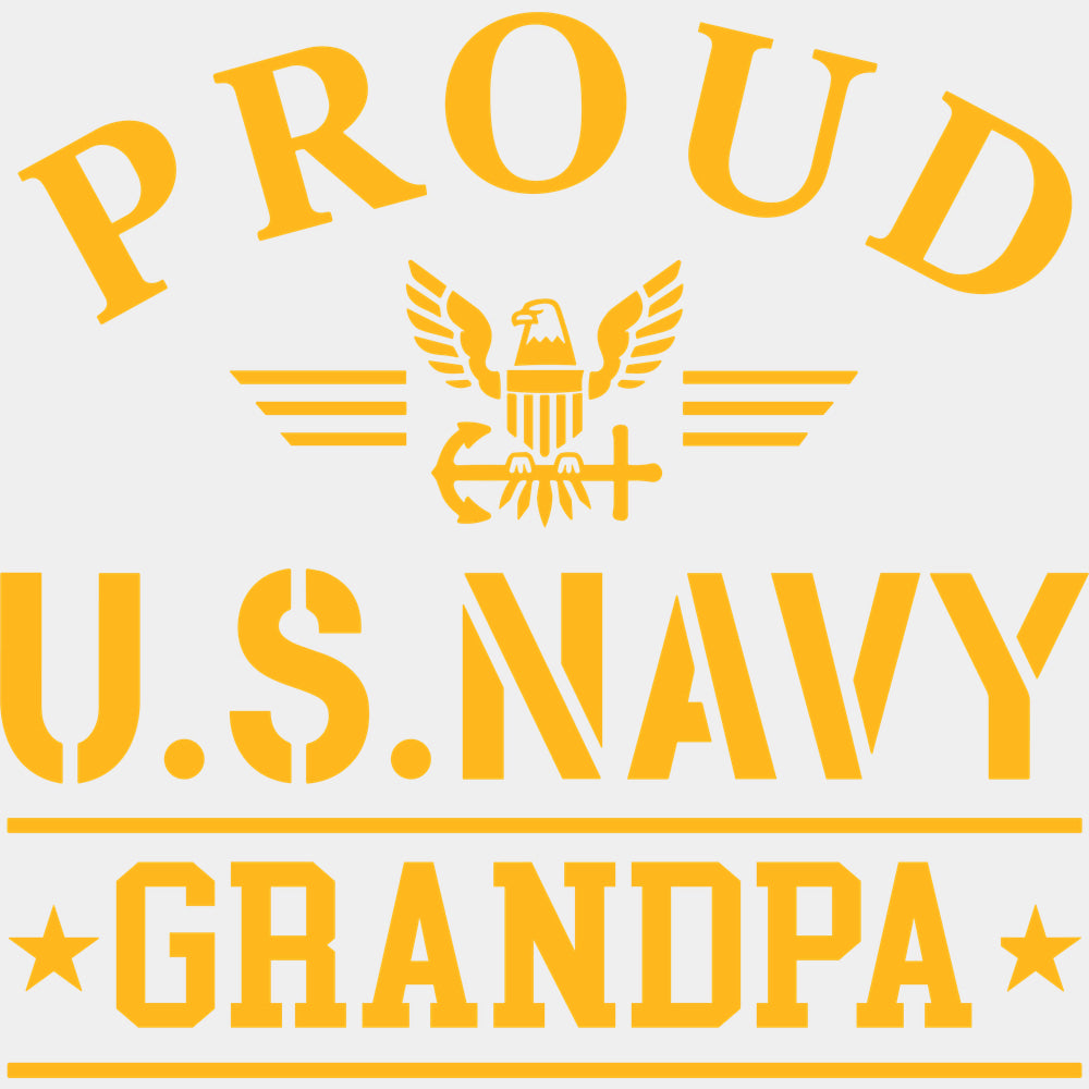 Proud To Be A Navy Grandpa - Navy DTF Transfers - Adult Unisex - S & M (10’’) / Light Color Design (See Imaging)
