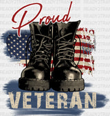 Proud Veteran Boots Design - Army Dtf Transfer