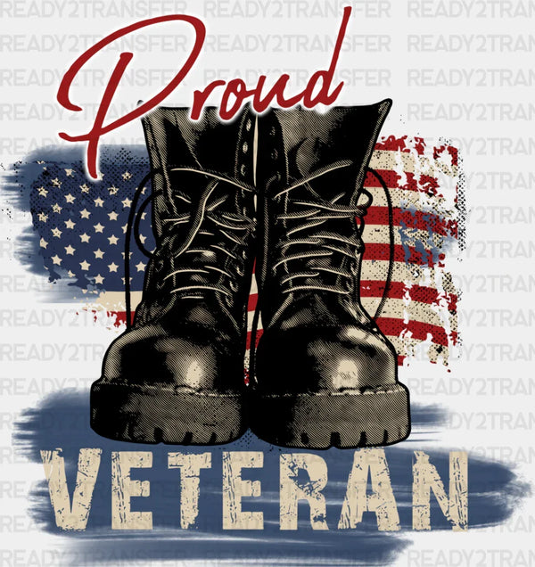 Proud Veteran Boots Design - Army DTF Transfer