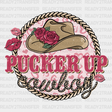 Pucker Up Cowboy Rope Circle Dtf Transfer