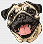 Pug - Minimal UV Sticker Permanent UV DTF Decal