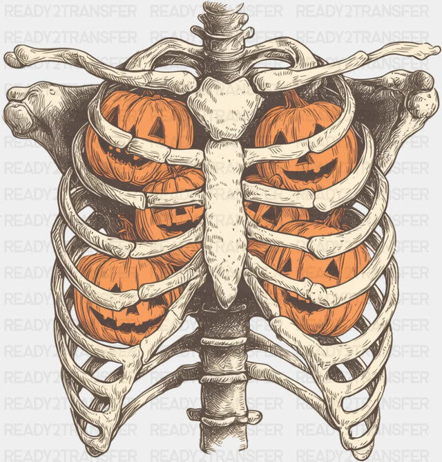Pumpkin Ribcage - Halloween DTF Transfer ready2transfer