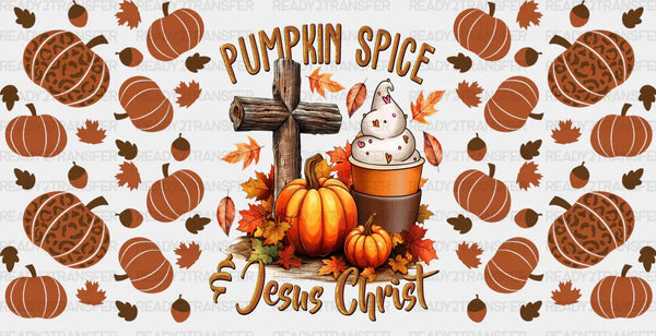 Pumpkin Spice Jesus Christ - Fall Cup Wrap UV Sticker Permanent UV DTF Decal