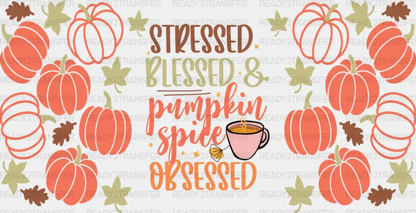 Pumpkin Spice Obsessed - Fall Cup Wrap UV Sticker Permanent UV DTF Decal