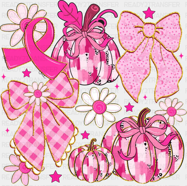 Pumpkins & Flowers - Breast Cancer Awareness DTF Transfer