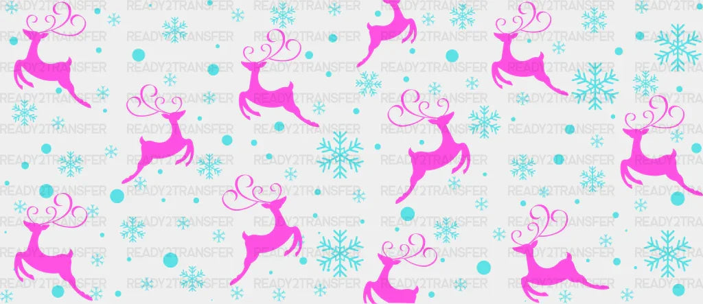 Purple Reindeer Design - Christmas Cup Wrap Uv Sticker Permanent Dtf Decal