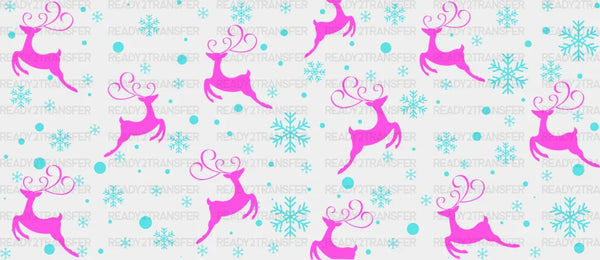 Purple Reindeer Design - Christmas Cup Wrap UV Sticker Permanent UV DTF Decal
