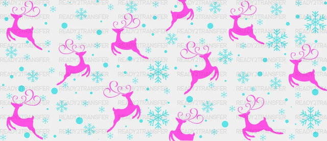 Purple Reindeer Design - Christmas Cup Wrap Uv Sticker Permanent Dtf Decal