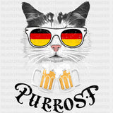 Purrost, Cat - Oktoberfest DTF Transfers ready2transfer Dark Color Design (See Imaging)