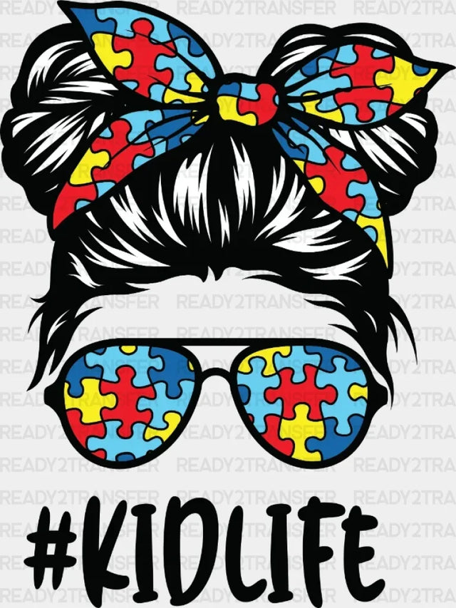 Puzzle Desi̇gn Kidlife Girl Dtf Transfer