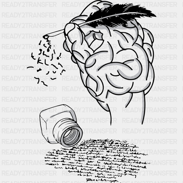 Quill & Ink B&W - Writing DTF Transfers