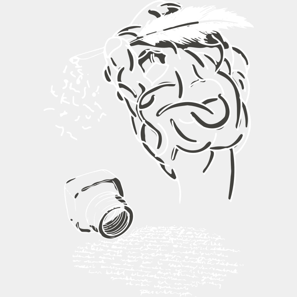 Quill & Ink B&W - Writing DTF Transfers ready2transfer Light Color Design (See Imaging)