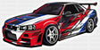 R34 Red White & Blue - Minimal UV Sticker Permanent UV DTF Decal