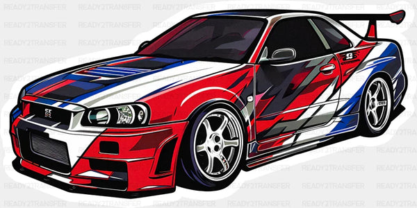 R34 Red White & Blue - Minimal UV Sticker Permanent UV DTF Decal