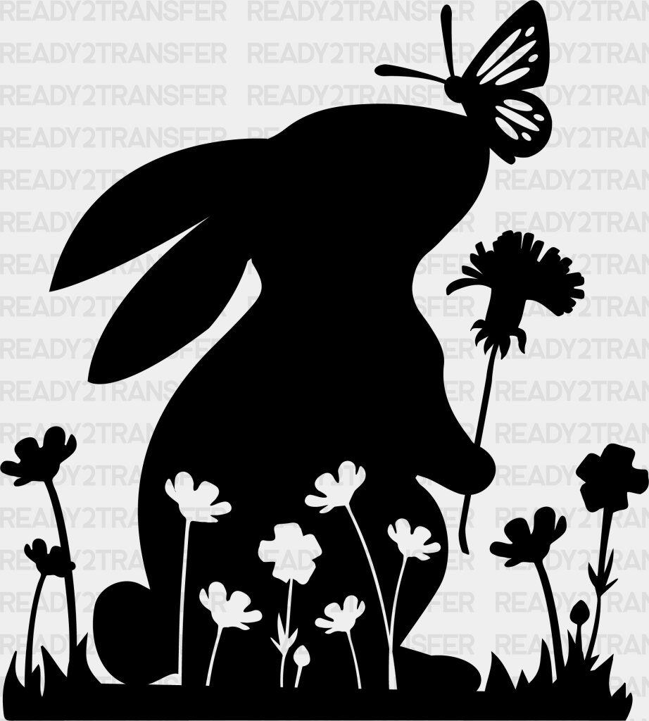 Rabbit Floral Dtf Transfer